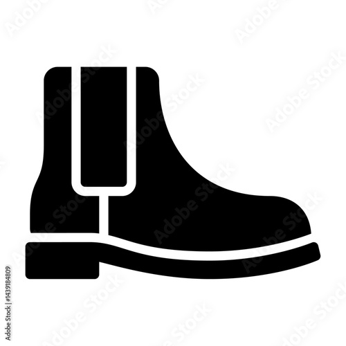 Chelsea shoes glyph icon. Chelsea boots black illustration