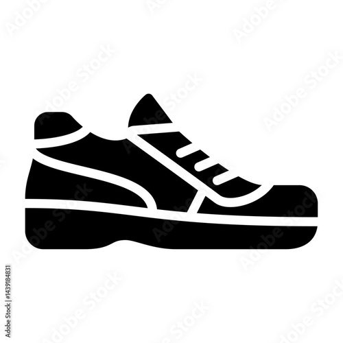 sport shoes glyph icon. training shoes black illustration