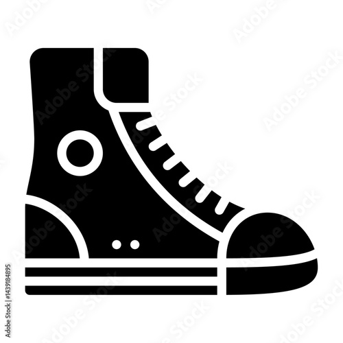 high top sneakers glyph icon. sneakers black illustration