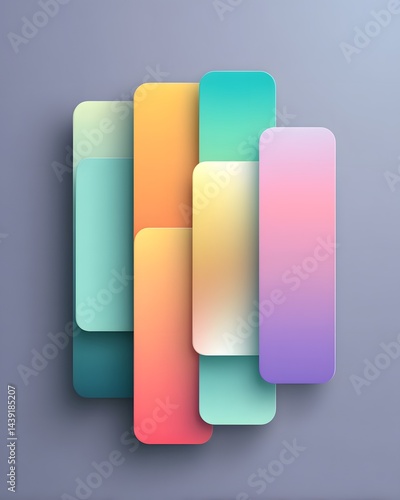 Elegant Floating Frosted Panels Over Muted Gradient Background for Modern Design Inspiration