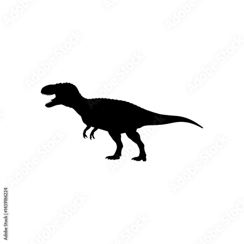 Black Dinosaur silhouette vector illustration on white background