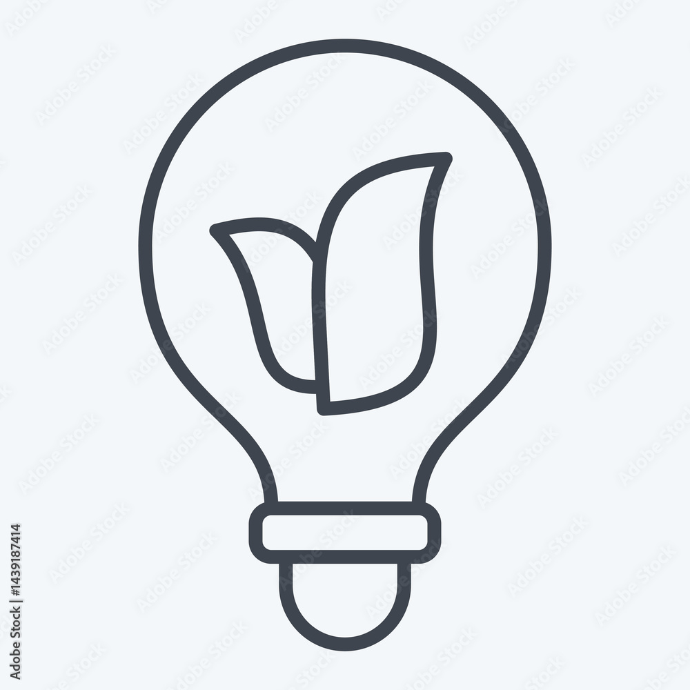Icon Eco Lamp. related to Save the World symbol. line style. editable Icon Eco Lamp. related to Save the World symbol. line style. editable