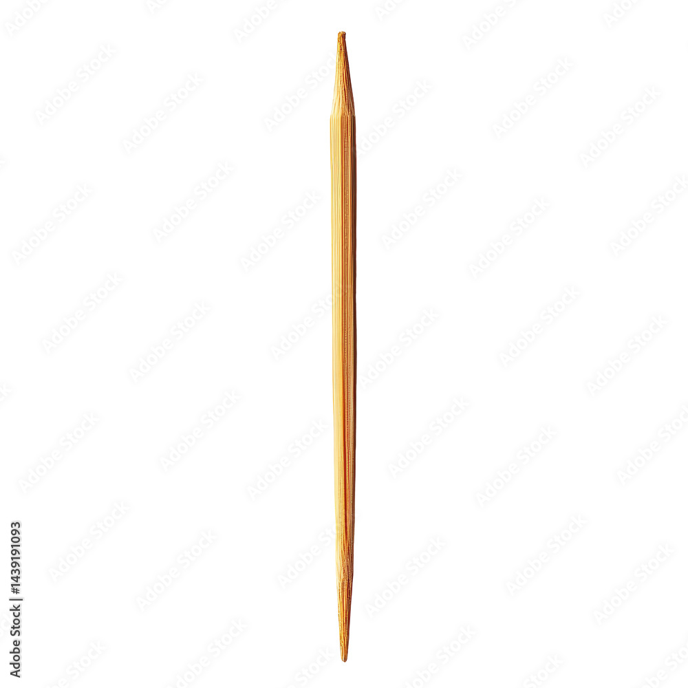 A single toothpick isolated on a clean transparent background, showcasing its slender design and pointed tip for practical use, toothpick isolated on transparent background A single toothpick isolated on a clean transparent background, showcasing its slender design and pointed tip for practical use, toothpick isolated on transparent background