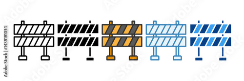 Barrier  Icon Set Multiple Style Collection