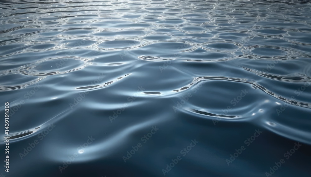 Naklejka premium Blue ocean waves ripple across the abstract water surface, reflecting the natural light