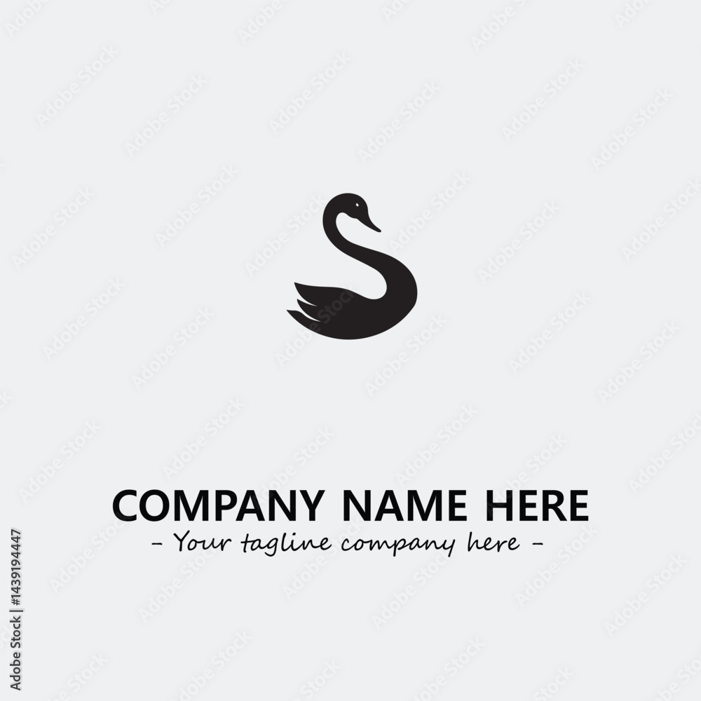 Swan Silhouette Logo Company Design Illustration Vector Graphic Image Swan Silhouette Logo Company Design Illustration Vector Graphic Image
