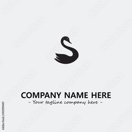 Swan Silhouette Logo Company Design Illustration Vector Graphic Image