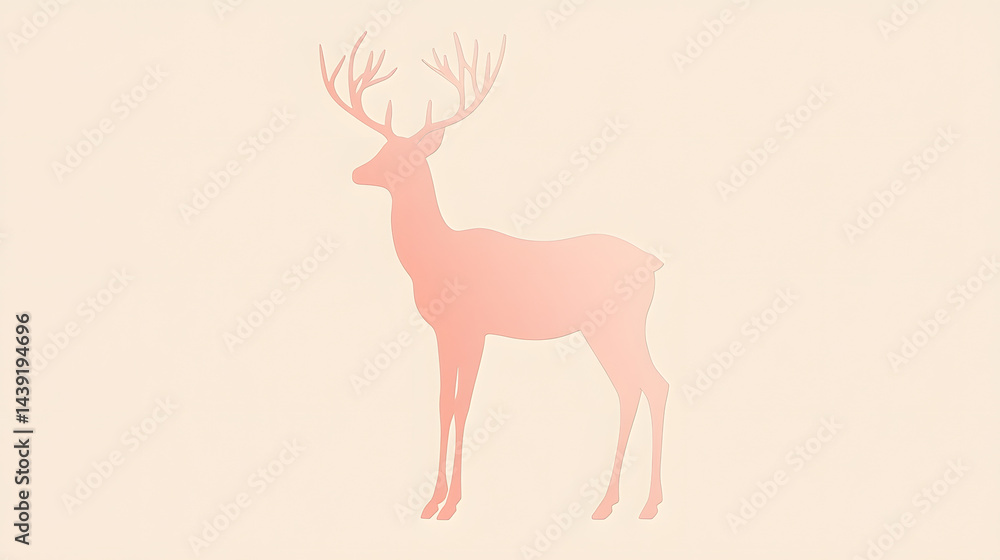 Fototapeta premium deer, animal, illustration, vector, mammal, wild, reindeer, nature, silhouette, antler, wildlife, antelope, cartoon, horn, christmas, antlers, stag, elk, head, sketch, horns, drawing, hunting, buck, d