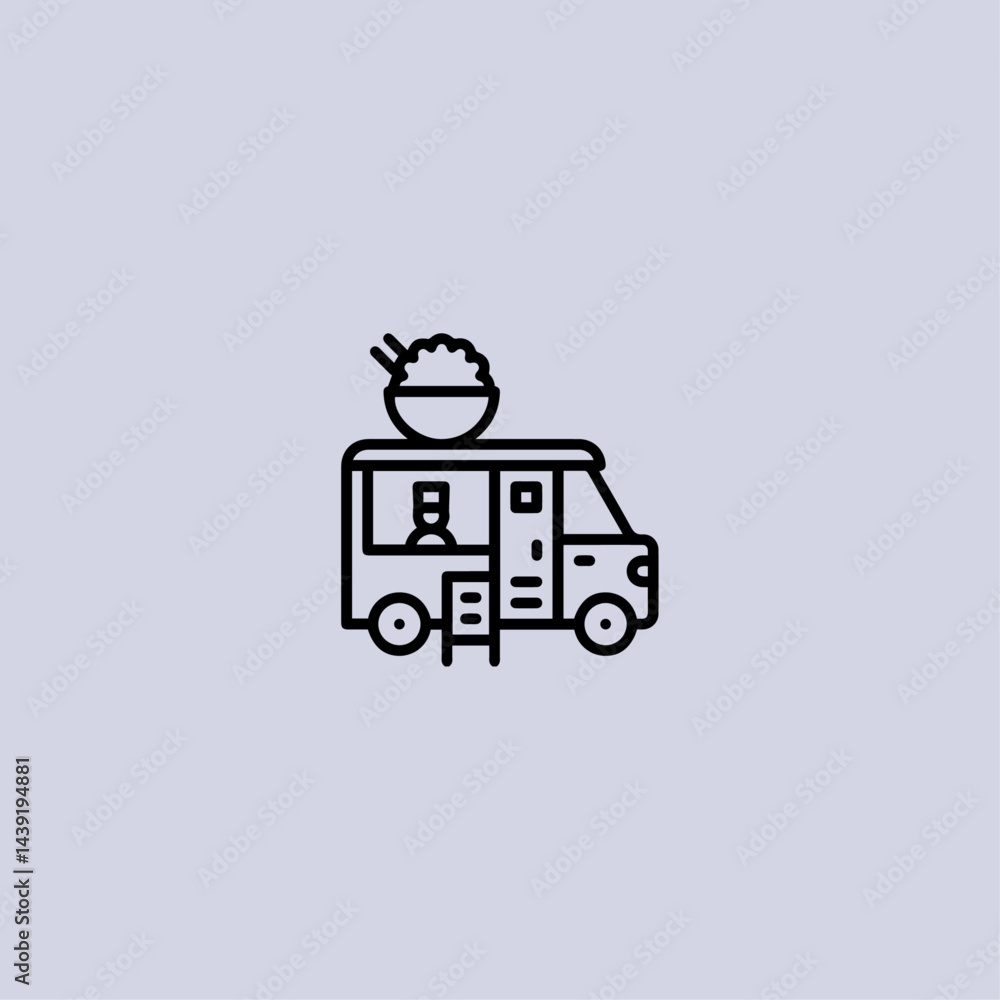 Food van icon flat vector design Food van icon flat vector design