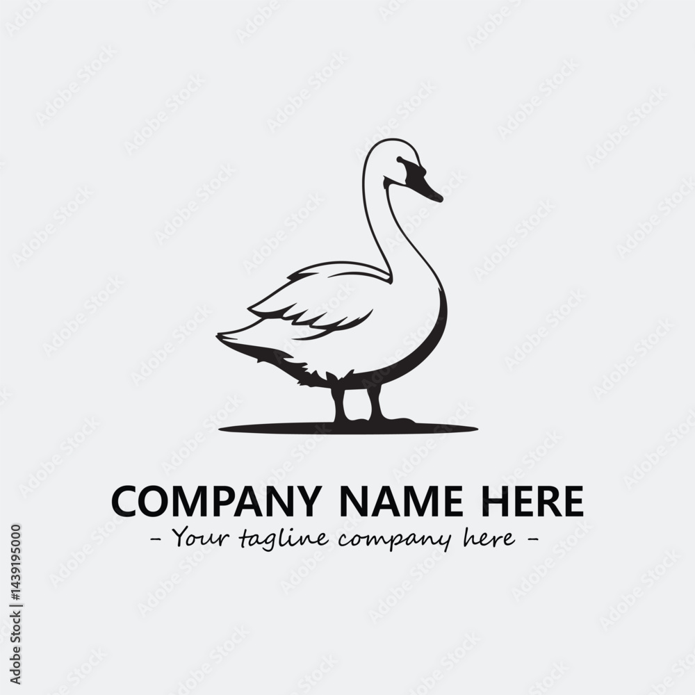Fototapeta premium Swan Silhouette Logo Company Design Illustration Vector Graphic Image