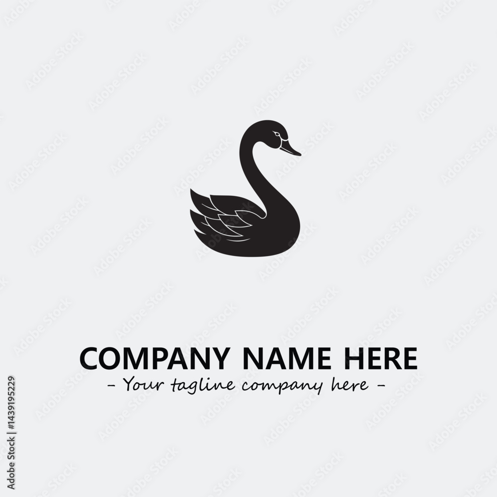 Fototapeta premium Swan Silhouette Logo Company Design Illustration Vector Graphic Image