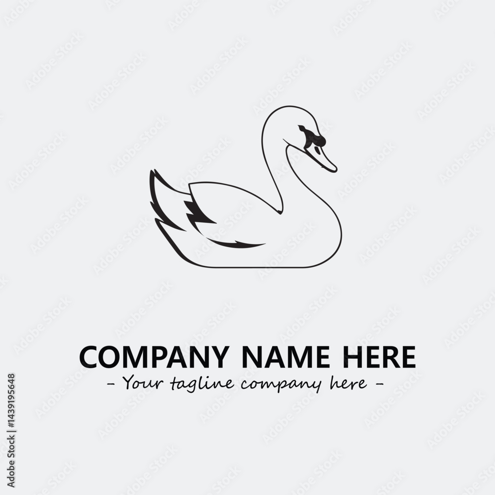 Fototapeta premium Flower illustration black and white for logo company vector image