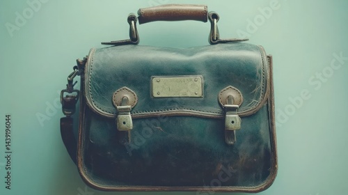 Aged leather satchel bag with vintage charm