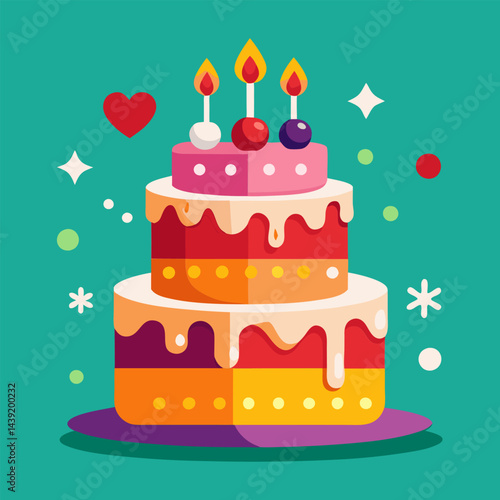 Delicious Birthday Cake with Candles
