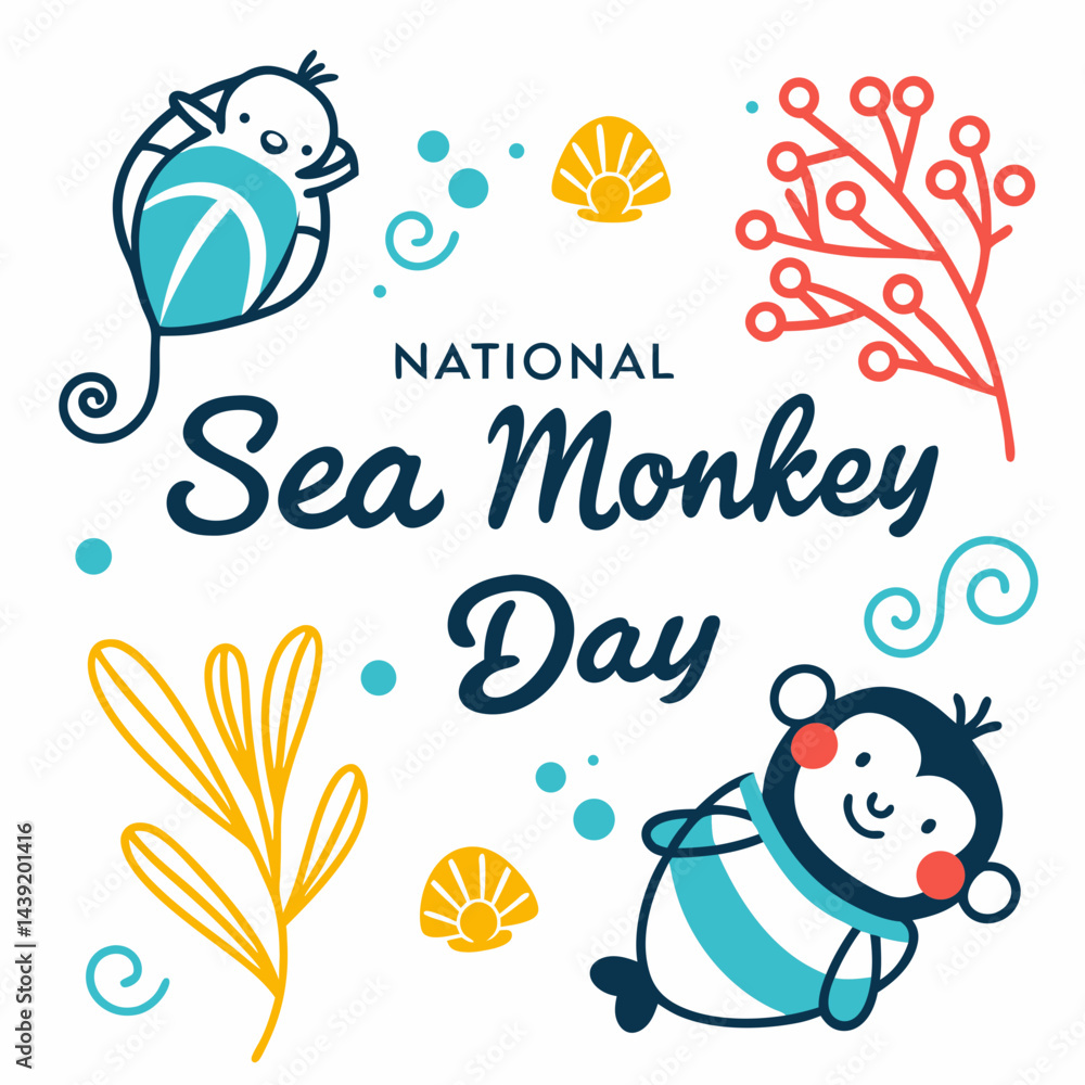 NATIONAL SEA MONKEY DAY vector illustration NATIONAL SEA MONKEY DAY vector illustration