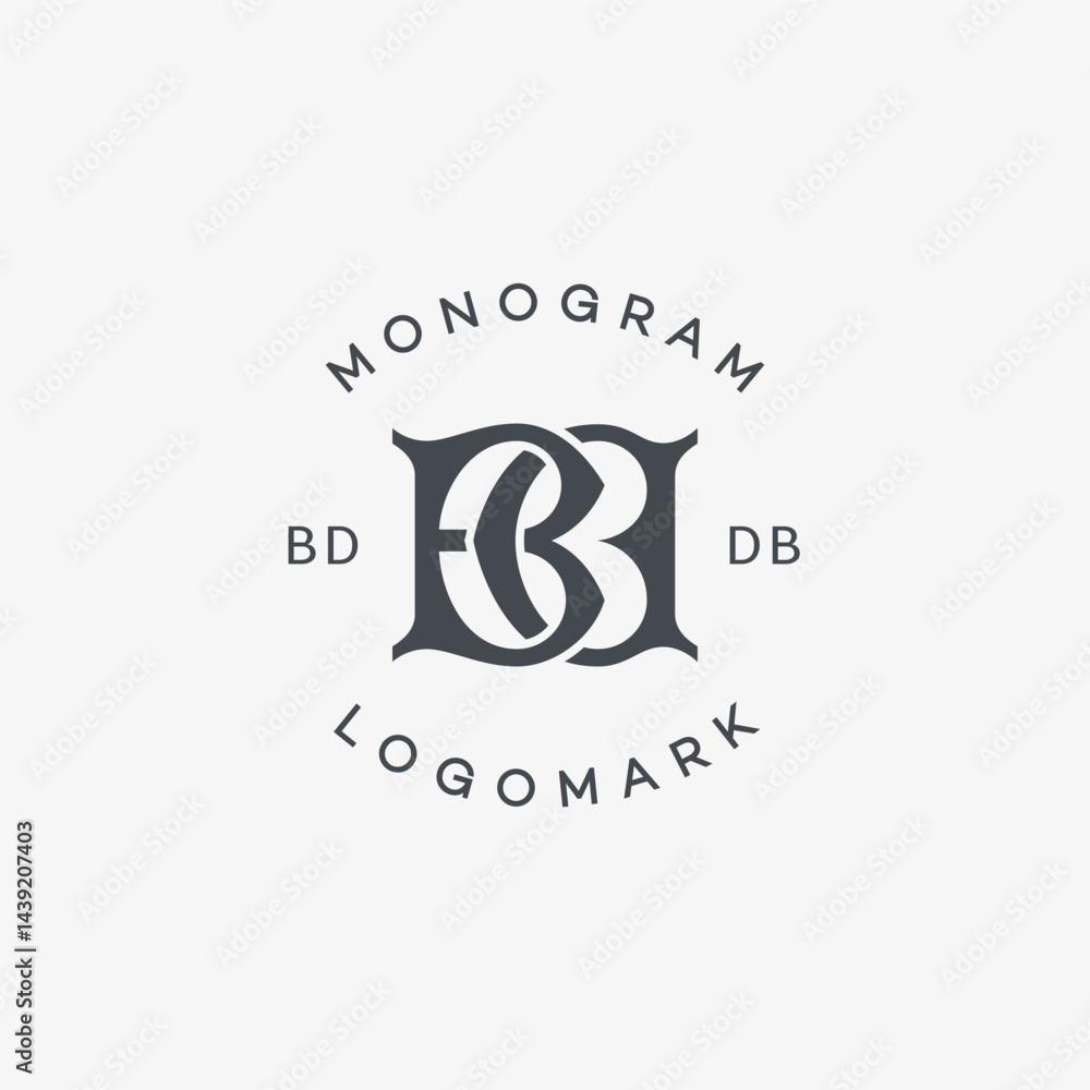Obraz premium Monogram letters BD