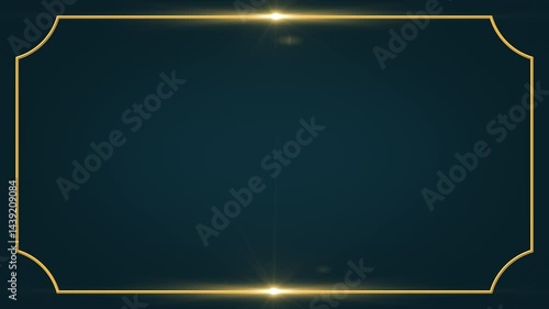 Navy background with gold Frame line, Space for design and presentation