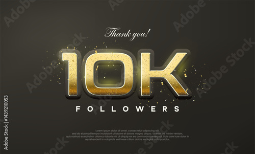 Golden metallic thank you 10k luxurious followers.