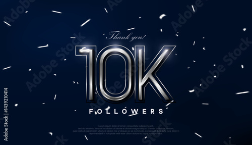 Blue silver design for greeting to 10k followers celebration.