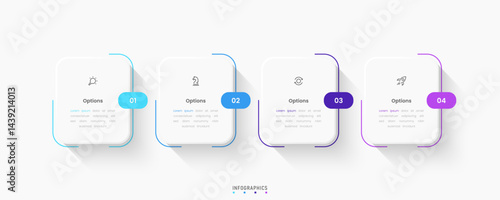Vector Infographic label design template with icons and 4 options or steps. Can be used for process diagram, presentations, workflow layout, banner, flow chart, info graph.