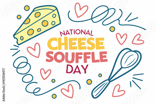 NATIONAL CHEESE SOUFFLE DAY vector illustration