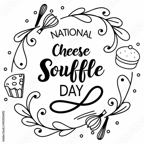 NATIONAL CHEESE SOUFFLE DAY vector illustration