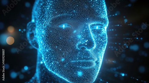 Digital Human Face Composed Of Blue Light Network