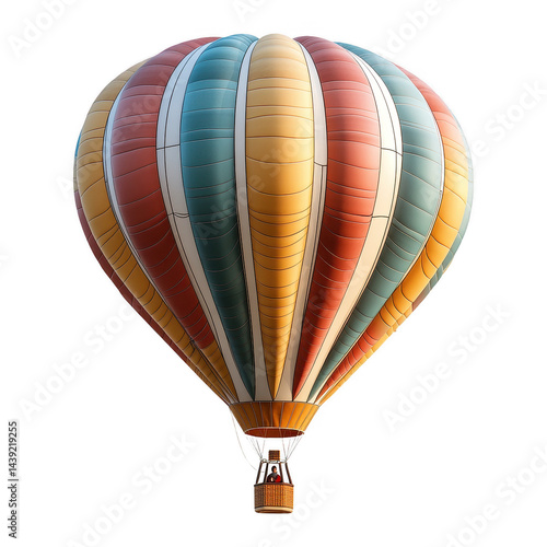 Stock image of colorful hot air balloon isolated on black background photo on transparent background