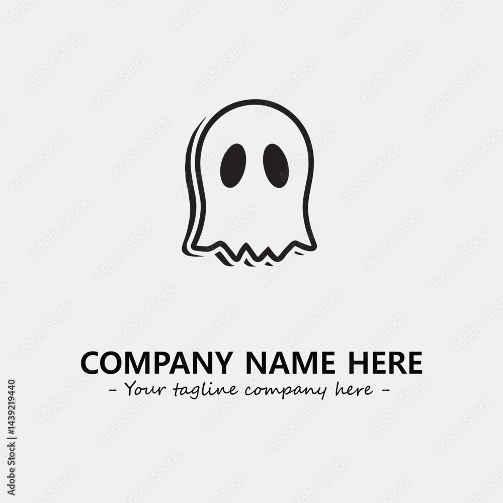 Ghost face icon illustration black and white vector image Ghost face icon illustration black and white vector image