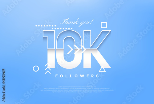 Modern simple design 10k followers. to celebrate achievements.