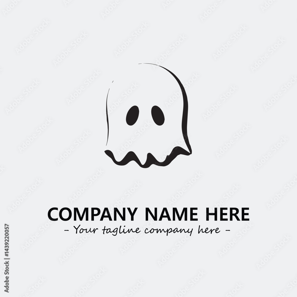 Ghost face icon illustration black and white vector image Ghost face icon illustration black and white vector image