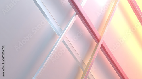 Abstract lines create beautiful interplay of colors and light in this image. soft hues blend seamlessly, evoking sense of calm and creativity