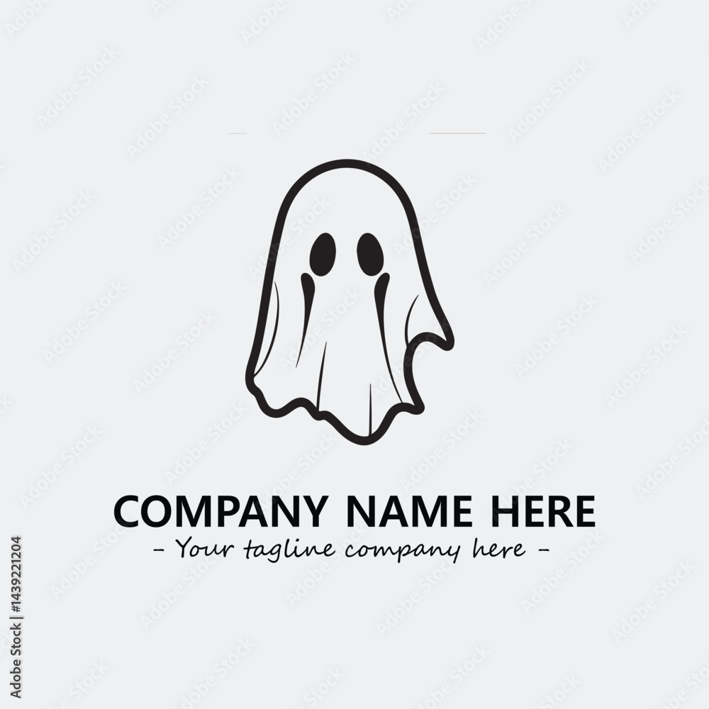 Ghost face icon illustration black and white vector image Ghost face icon illustration black and white vector image