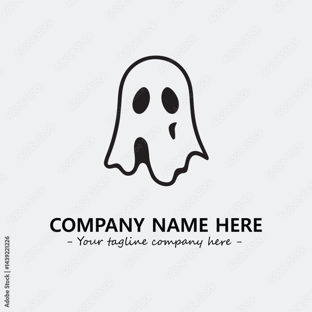 Ghost face icon illustration black and white vector image Ghost face icon illustration black and white vector image
