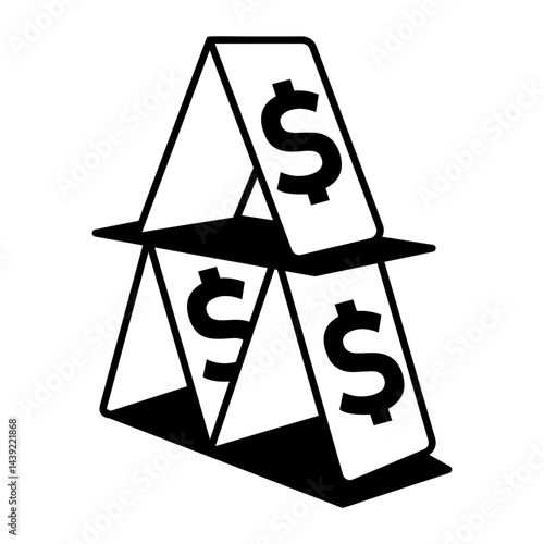 A hand drawn style icon showing ponzi scheme 
