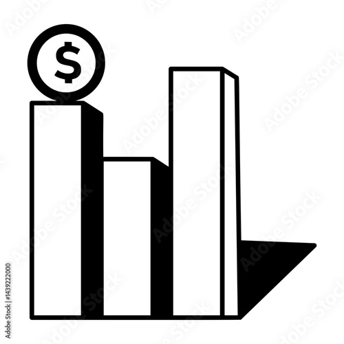 A doodle style icon of a profit margin 
