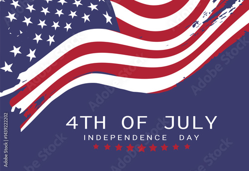 American flag vector illustration for the 4th of July independence day in the United States