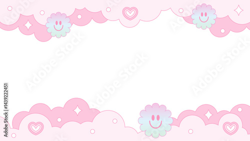 new retro frame-22　レトロな背景。ポップで可愛いフレーム。お洒落な壁紙。