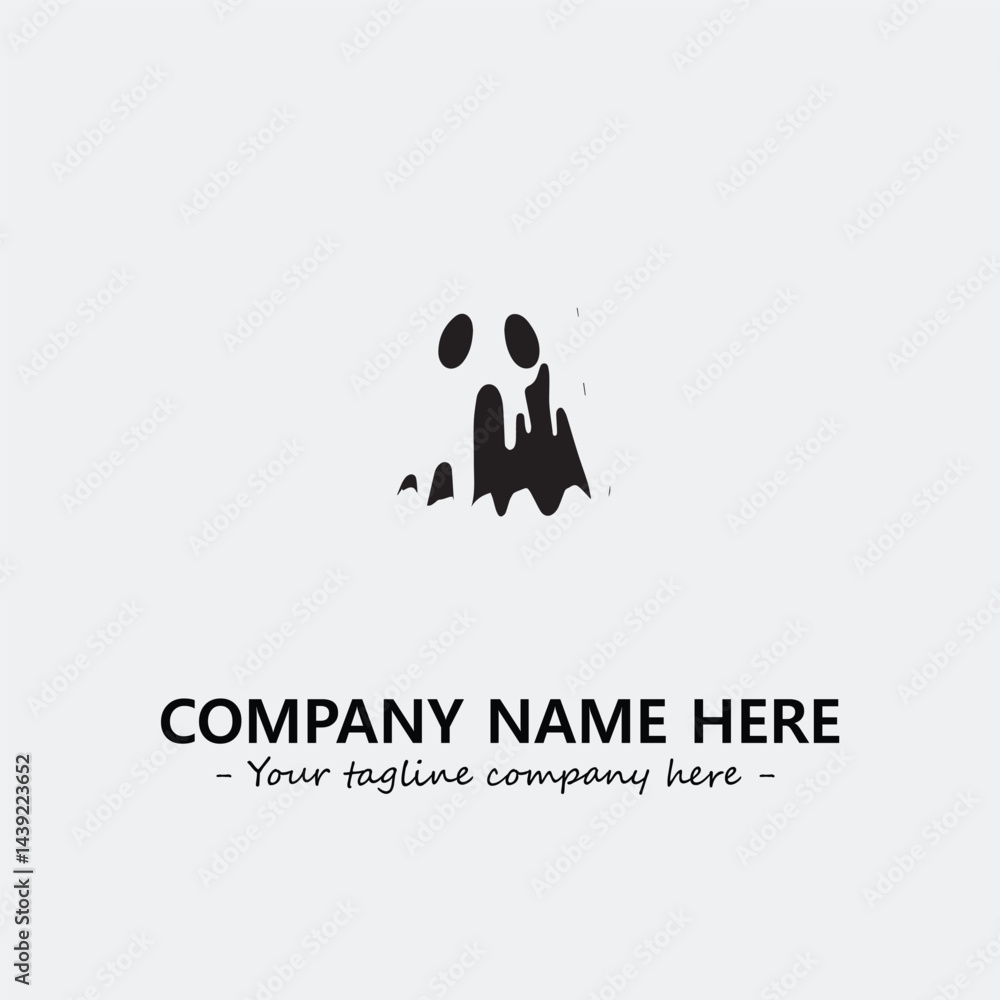 Ghost face icon illustration black and white vector image Ghost face icon illustration black and white vector image