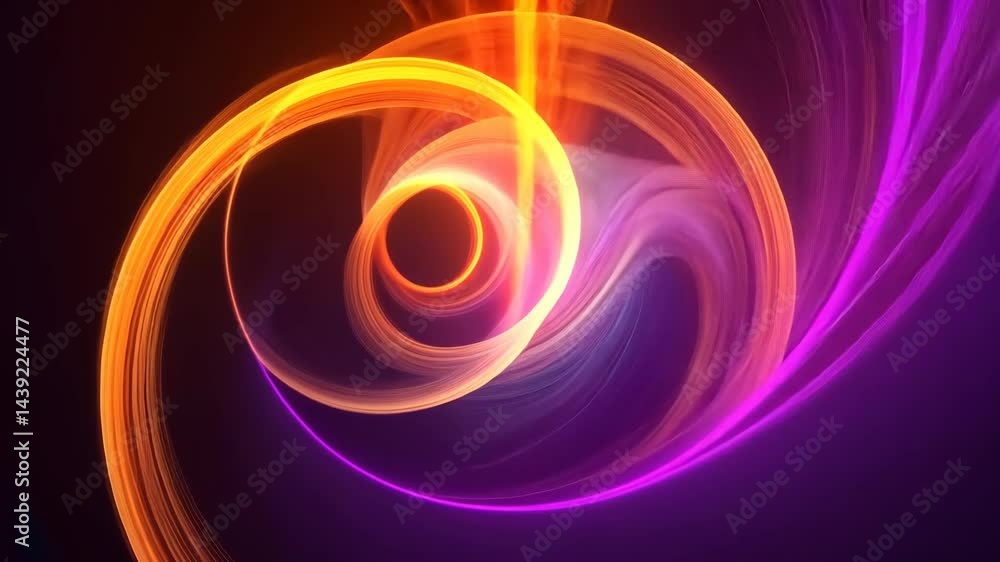 Dynamic swirling light patterns in vivid neon colors transforming and dancing