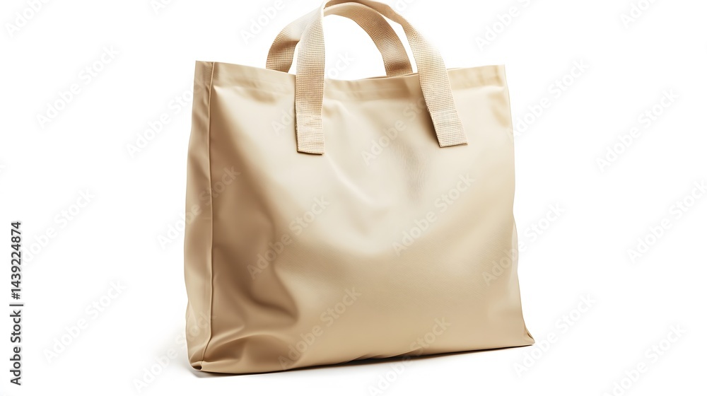 Light beige tote bag, featuring smooth, simple design. Light beige tote bag, featuring smooth, simple design.