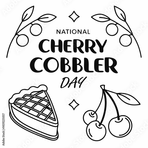 NATIONAL CHERRY COBBLER DAY vector illustration