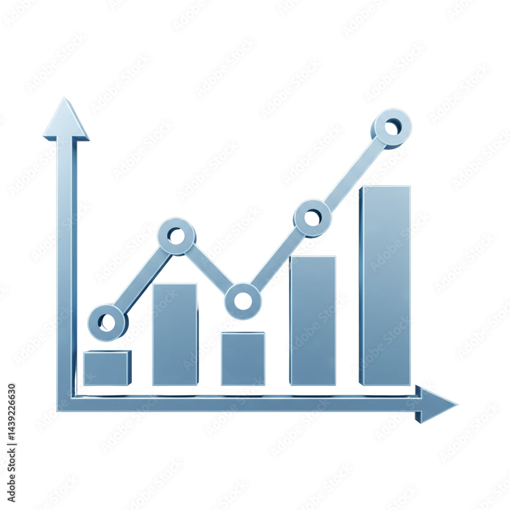 Rising Bar Graph with Line Chart Business Growth Financial Success Data Trend Analysis Rising Bar Graph with Line Chart Business Growth Financial Success Data Trend Analysis