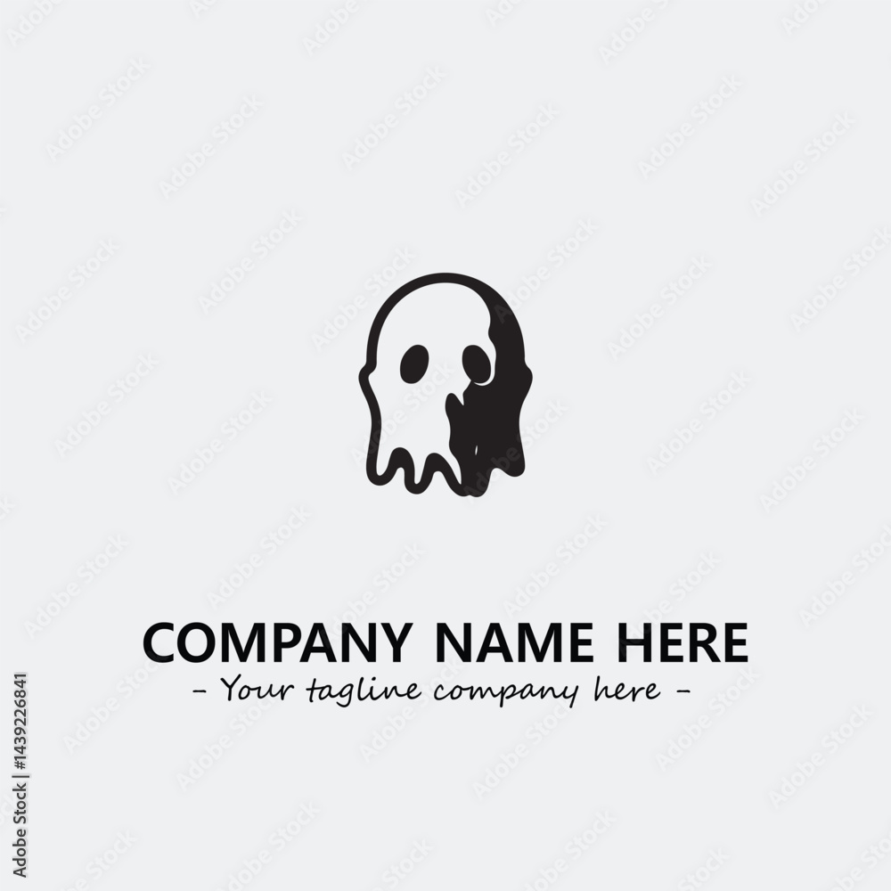 Obraz premium Ghost face icon illustration black and white vector image