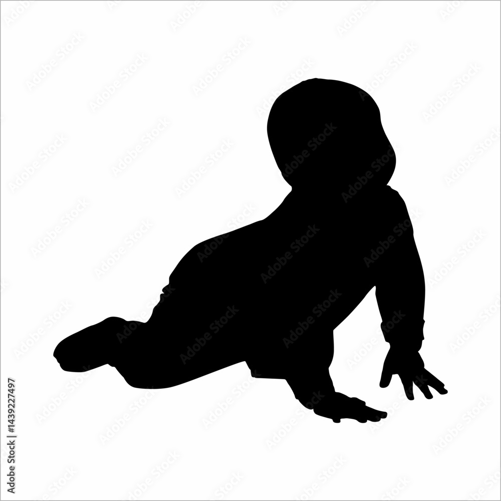 silhouette of a baby crawling silhouette of a baby crawling