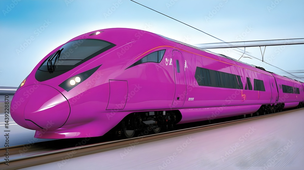 Fototapeta premium Innovative magnetic levitation train technology enhances travel efficiency modern transportation urban landscape