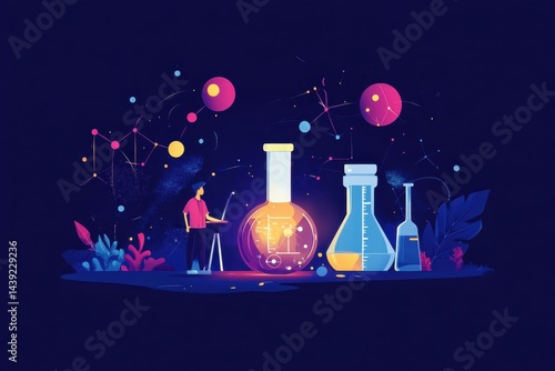 Obraz na płótnie science concept physics chemistry biology flat design w salonie