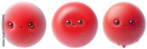 Red blood cell illustrations without background. Red blood cells magnified PNGs.