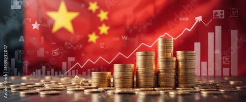 conomic Growth Visual with Currency Stacks and Data Charts Symbolizing Market Expansion, Business Strategy, and Global Investment Dynamics in Modern Finance