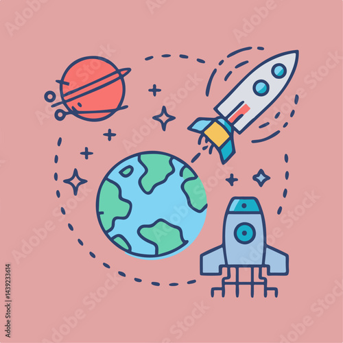 Intergalactic Exploration. Icon Pack for Space Themes